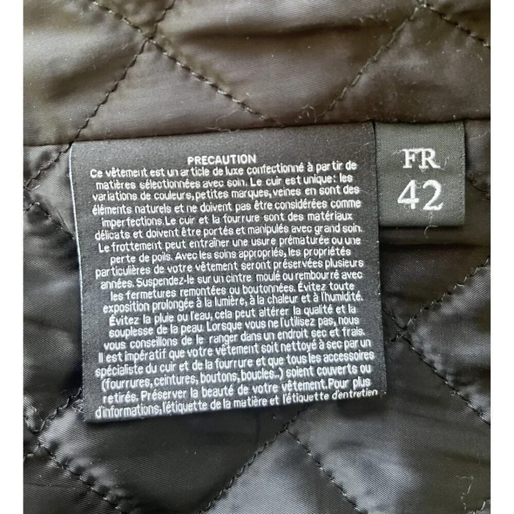Intuition Paris Wool & Leather Jacket with Removable Fur Trim 42 - Picture 6 of 7